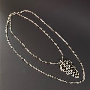 Trifari Vintage Double Strand Pendant Necklace